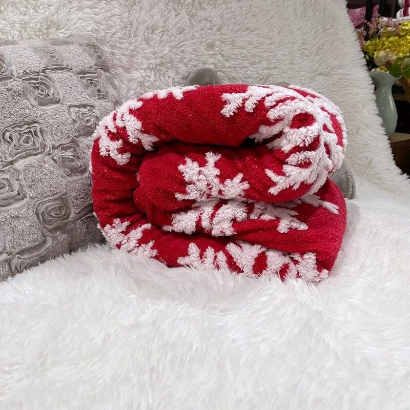 Christmas Thicked Lamb Cashmere Throw Blanket