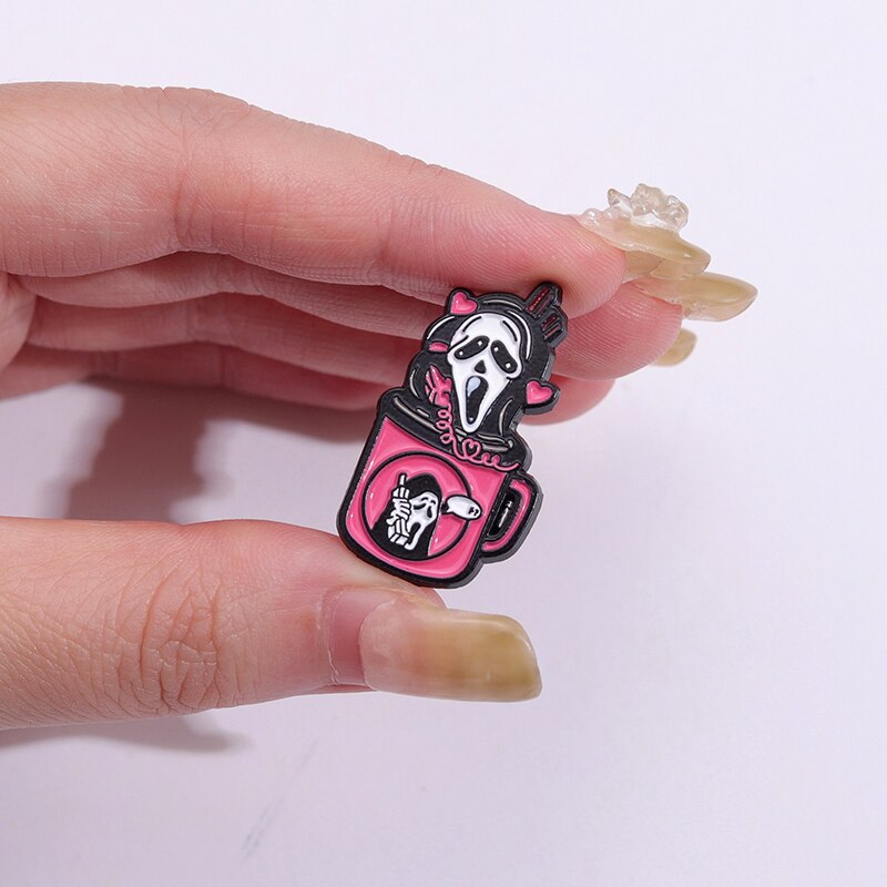 Halloween Pink Coffee Pins 
