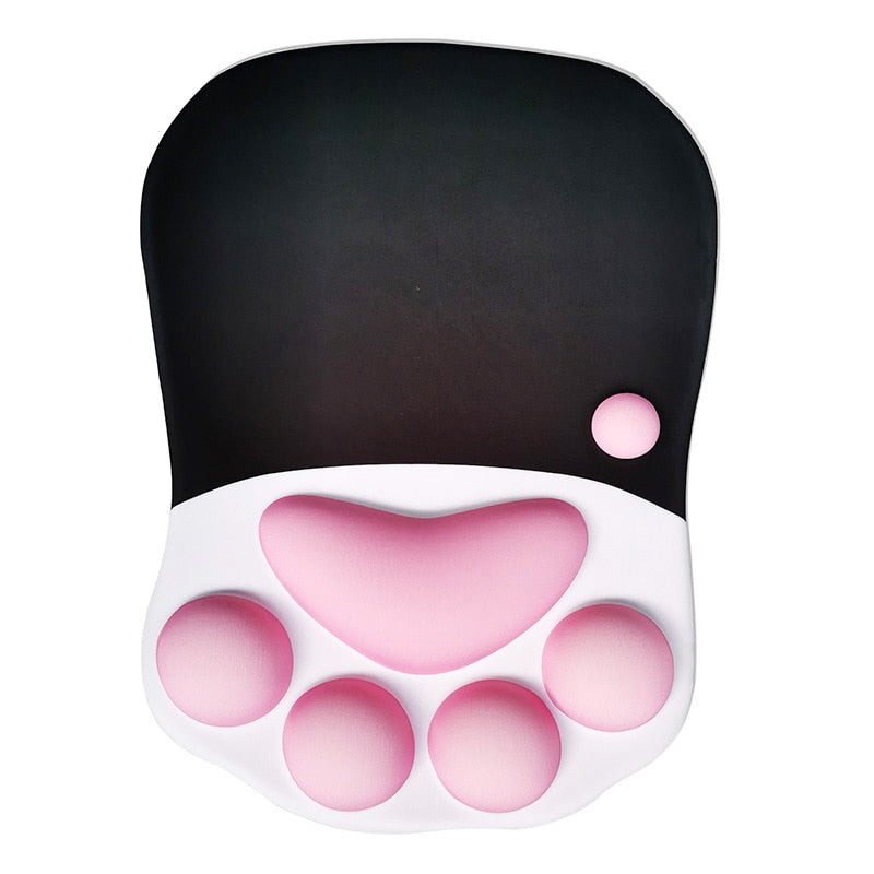 3D Kitten Paw Mouse Pad and Matching Hand Rest