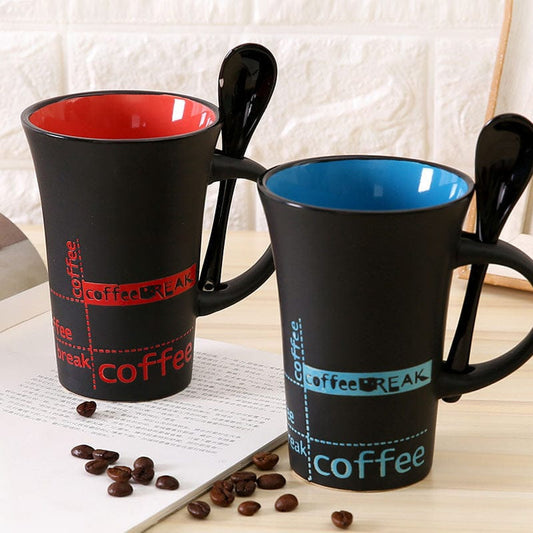 Ceramic Coffee Cup with Spoon