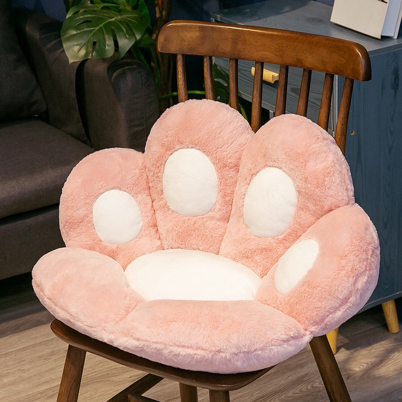 Cat Paw Back Pillows Plush Chair Cushion