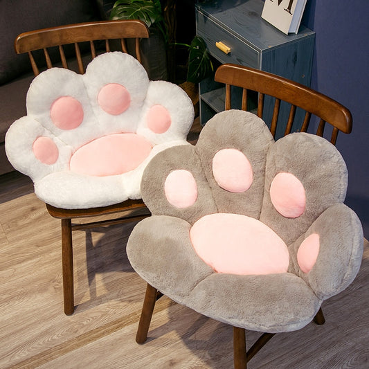 Cat Paw Back Pillows Plush Chair Cushion