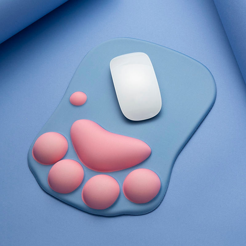3D Kitten Paw Mouse Pad and Matching Hand Rest