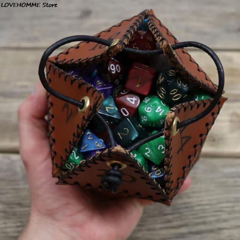 Leather D20 Dice Bag