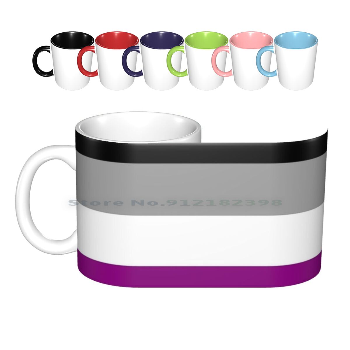 Asexual Flag Ceramic Mugs