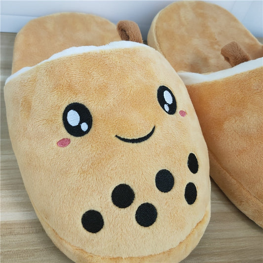 Bubble Tea Plush Slippers