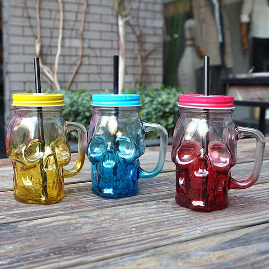 Skull Mason Jar Mugs 500ml