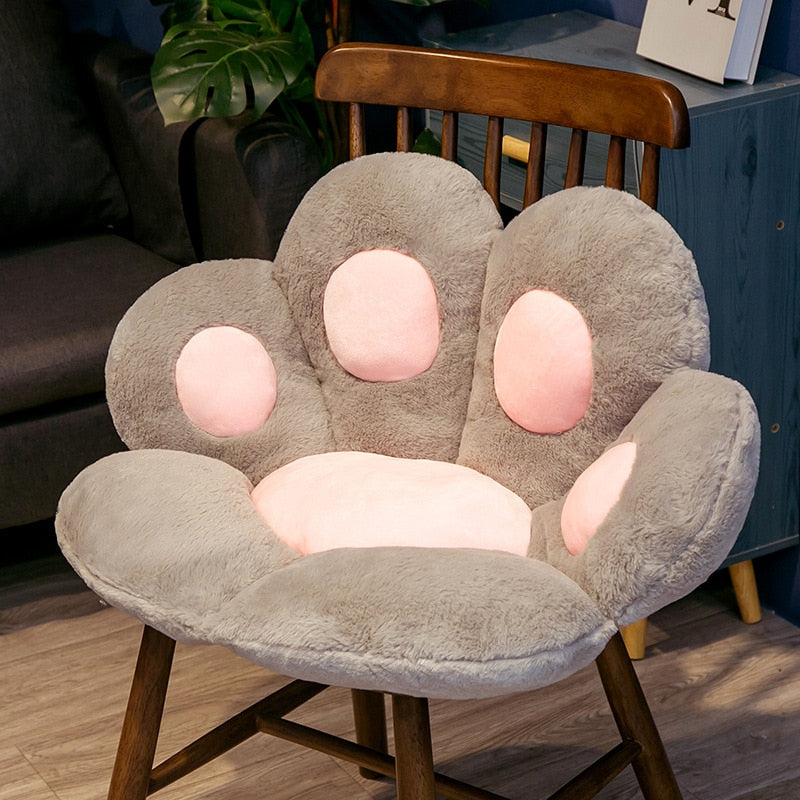 Cat Paw Back Pillows Plush Chair Cushion