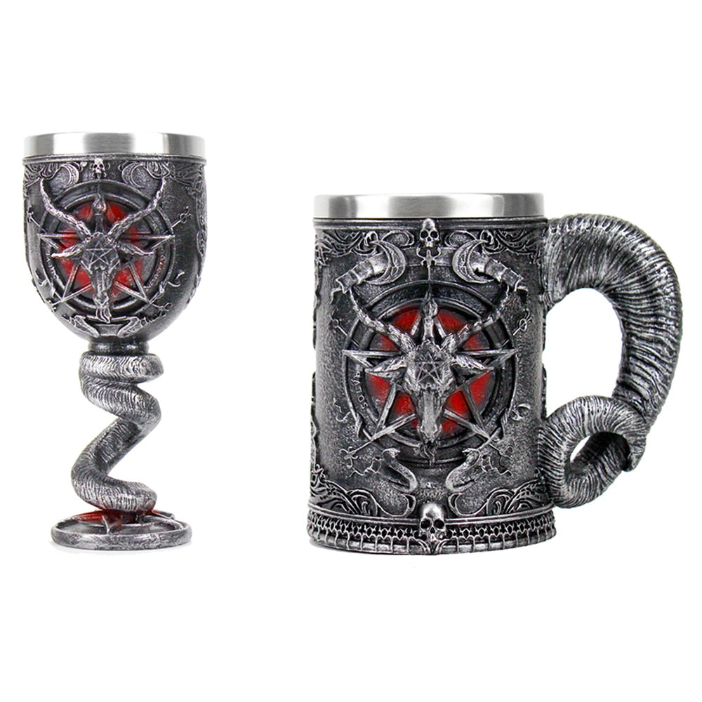 Baphomet Pentagram Horn Goblet & Tankard