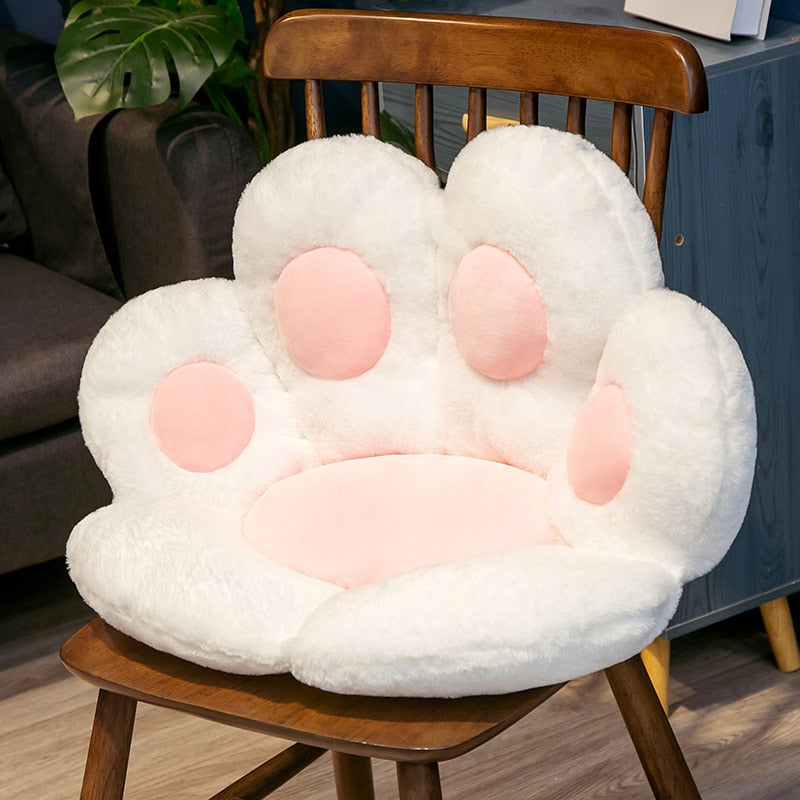 Cat Paw Back Pillows Plush Chair Cushion