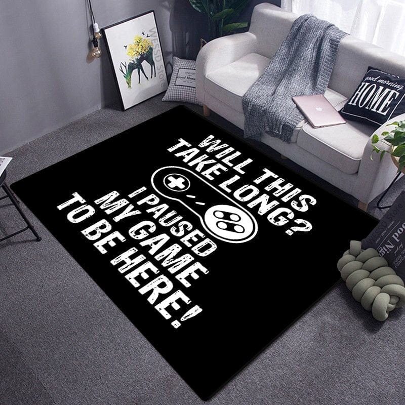 Gamer Carpet White Pause