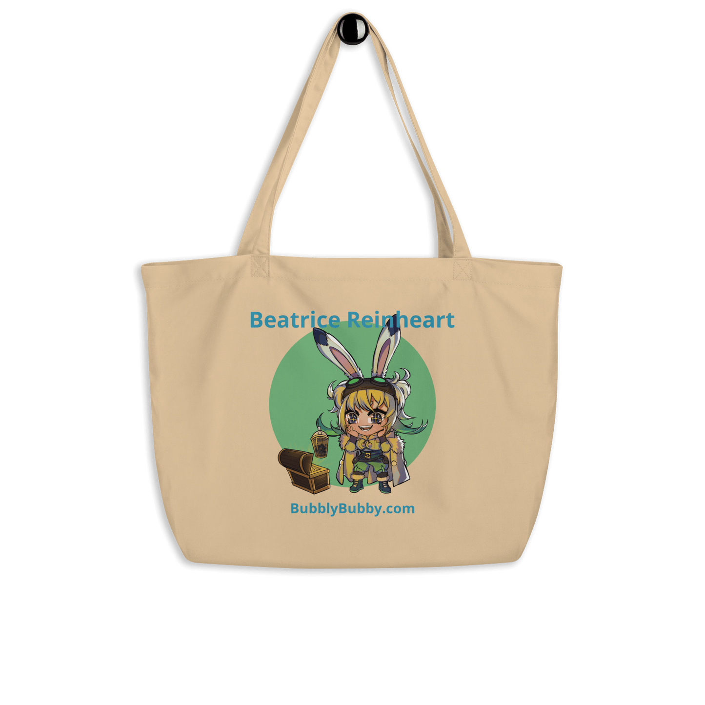 "BeBe Finds Boba Loot" Large Organic Tote Bag